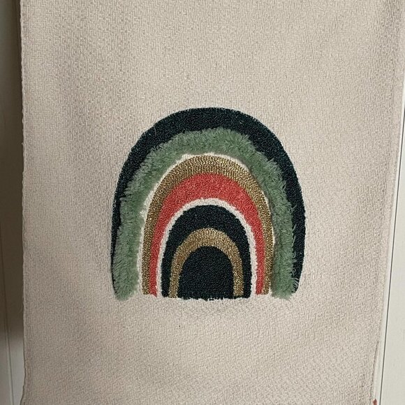 Spring Shop Table Runner Cream Rainbow Tassels - Picture 3 of 6